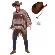 Adult Western Cowboy Poncho +