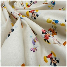 Micky Mouse Funhouse Disney Characters 100% Cotton Fabric 140cm Wide