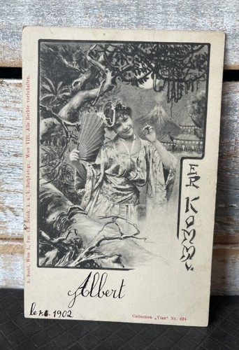 Art nouveau geisha scolik - geisha,
