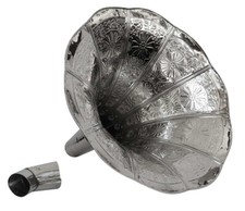 Horn gramophone funnel silver