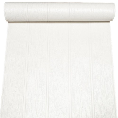White beaded wood - white, wallpaper