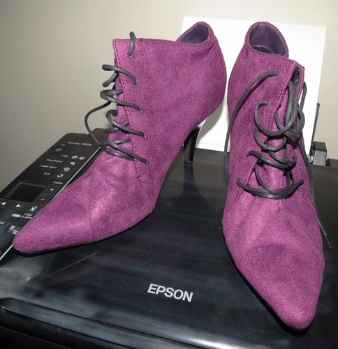 Purple suede stilleto lace - lace, up