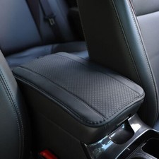 Black Leather Car Parts Armrest Cushion Cover Center Console Box Mat Protector