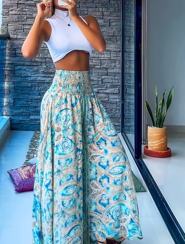Women printed summer wide - women, leg