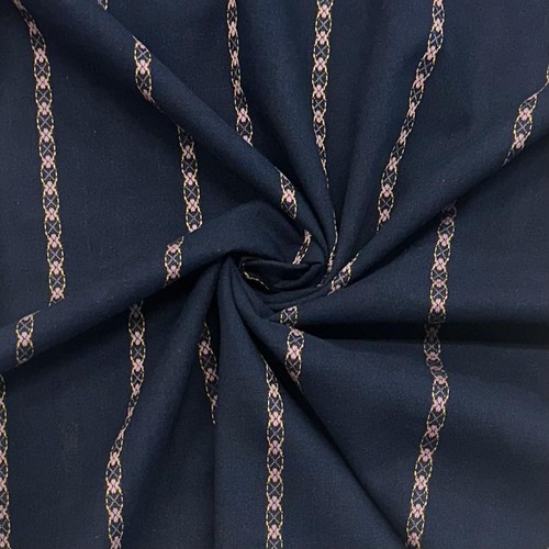 Floral striped cotton voile - floral,