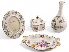 Royal Crown Derby ‘Posies’ Dish & Box/Wedgewood ‘Wild Strawberry’ Frame & Vase
