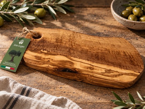 Rustic olive board 27cm - olive,