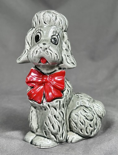 Vintage ceramic green poodle - ceramic,