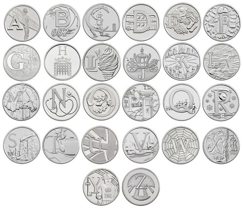 10p alphabet pence 2018 - a-z,