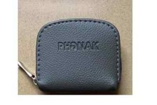 Phonak Leather Hearing Aid Storage Case with Zip / Hearing aid Travel Pouch
