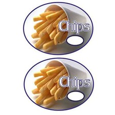 2  chips fries cone vinyl  catering stickers   Burger van, Chip Shop, Cafe