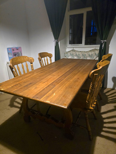 Vintage farmhouse table with - vintage,