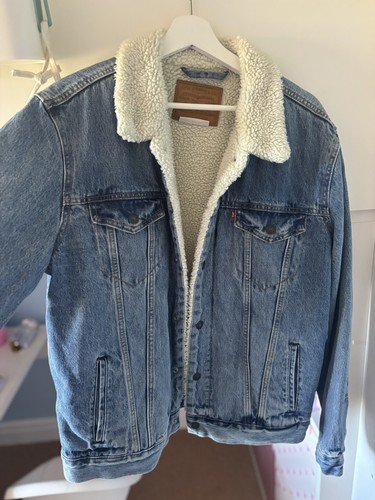 Levis blue denim sherpa - denim,