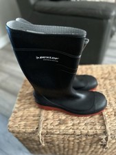 Dunlop Warwick Full Safety Steel Toe-Cap Wellington Boot Black/Red Sole, Size 12