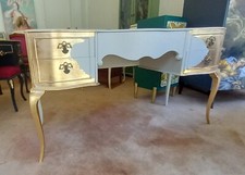 Painted Upcycled Cream And Rose Gold Dressing Table Bedroom Furniture