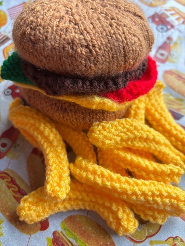 Hand knitted fake food - fake,