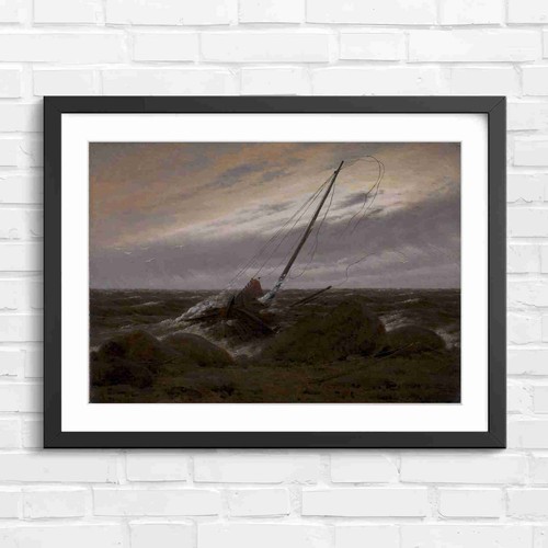 Stormy seascape wrecked - stormy, ship