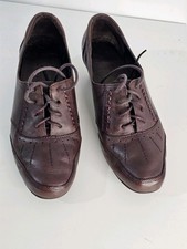 M&S Footglove Women’s Leather Shoes Brown UK 6 EU 39 Low Heel With Box