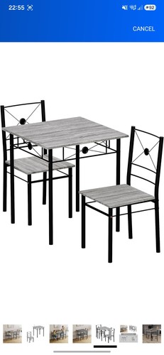 Seater grey table and chair - and,