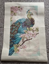 Peacock finished cross stitch - peacock,