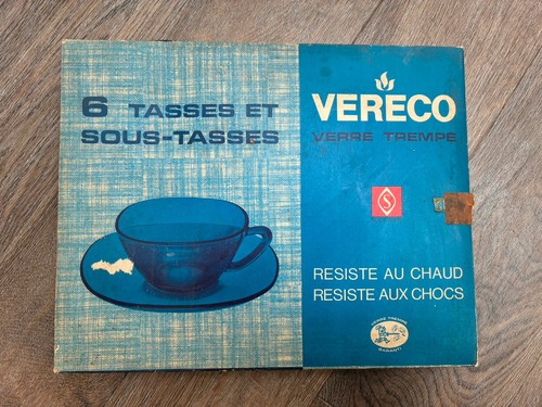 Vintage vereco square - vintage, blue