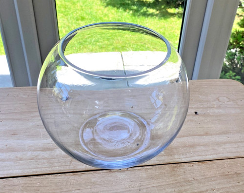 19cm clear glass fish - glass, bowl