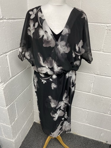 Jacques vert black floral wrap - jacques,