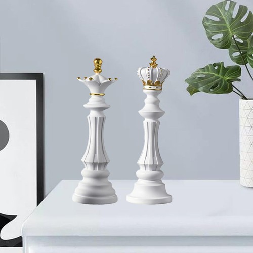 2pieces white with gold chess - 2pieces,