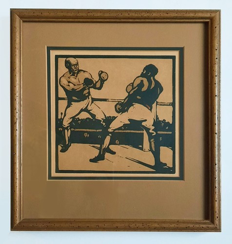 Vintage 1898 boxing lithograph - vintage,