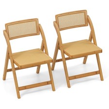Rattan Cane Folding Chairs Set