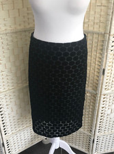 NWT UK 12 Black Velvet Devore