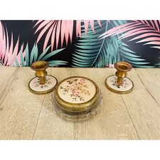 Candlesticks and powder pot