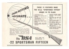BSA of BIRMINGHAM  .22 SPORTSMAN FIFTEEN  Original Vintage 1952 Advert POST FREE