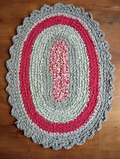 Handmade Crochet Rag Rug Oval