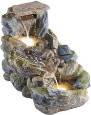 Large Tumbling Rock Wall Water Feature Outdoor Freestanding LED 60cm