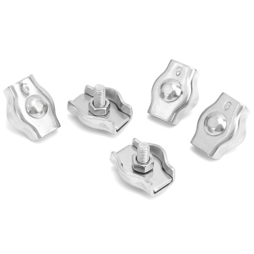5pcs stainless steel rope grip - stainless,