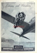 Armstrong-Siddeley CHEETAH Aero Engines ADVERT Original WW2 Print Ad 675/92