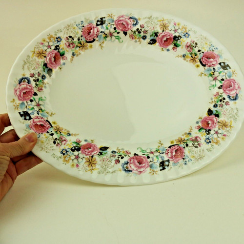 Minton platter rose - rose, garlande