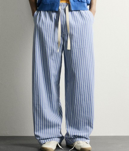 Striped baggy fit trousers - striped,