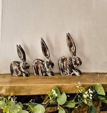 Set of 3 Hand Carved Shabby