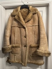 Vintage Nursey’s Ladies Sheepskin Shearling Coat  Size 16 Del Boy Only Fools