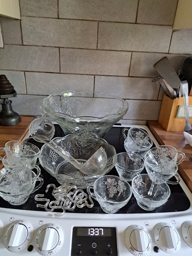 Glass punch bowl - lg, bowl,