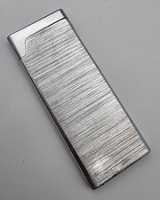 WIN International Super Slim Lighter 5mm Thick Silver Tone Vintage Thin Slimline