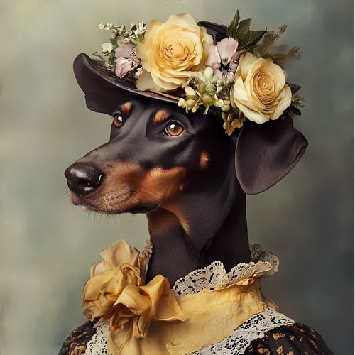 Lady doberman rich - in, a