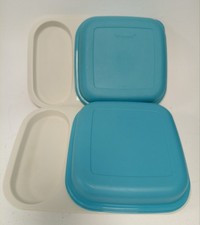 Vintage Tupperware Meal Mate Tv Divided TV Lunch Plates With Lids - Bundle Of 2 