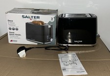 Salter Deco 2-Slice Toaster with Wide Slots 7 Browning Levels 900 W, Black