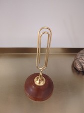 Hand Turned Wooden And Brass Colour Letter Holder Gift