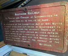 Railwayana Cast Iron notice