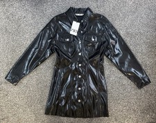 ZARA Faux Leather Button Down