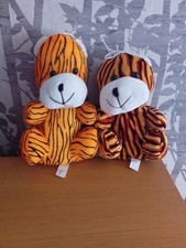 2 Tiger Teddy Bears With Hanging Attachments Beautiful Tigers